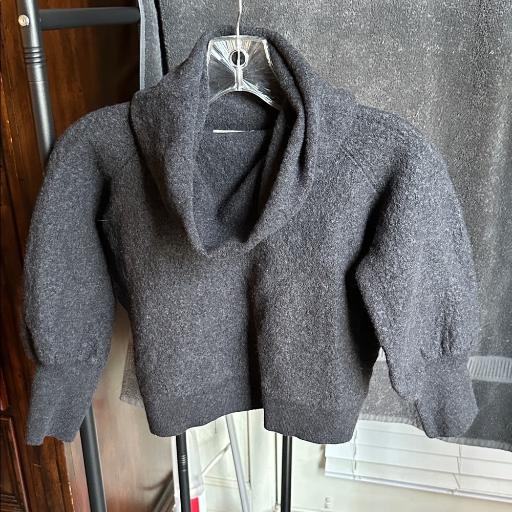 Anthropologie Charcoal Gray Cowl Neck Sweater